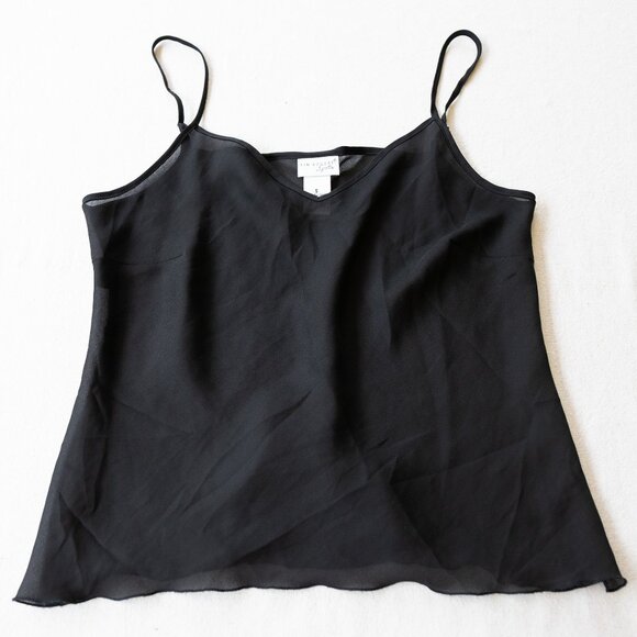 Vintage Sheer Black Cami | 90s Minimalist | Indie Sleaze | Whimsigoth Romantic - Picture 1 of 8